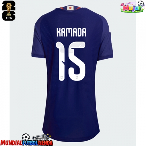 Camiseta Japón Daichi Kamada #15 Primera Equipación Replica Mundial 2026 para mujer mangas cortas